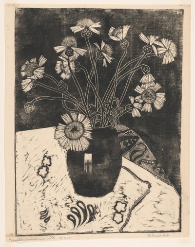 Bloemen in een vaas door Henk Henriët (signed by artist)