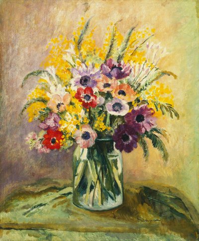Anemonen en Mimosas door Henri Charles Manguin