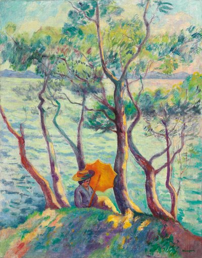 Jeanne met parasol, Cavaliere door Henri Charles Manguin