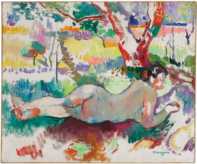 Studie in omgekeerde, naakt onder bomen, Villa Demiere door Henri Charles Manguin