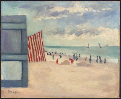 Het strand van Touquet door Henri Charles Manguin
