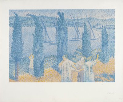 De Wandeling of De Cipressen door Henri Edmond Cross