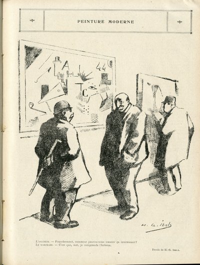 Illustratie van H. G. Ibels in Le Rire, 04/02/22 - Moderne schilderkunst - Kunst, Antisemitisme, Avant-garde - Joods door Henri Gabriel Ibels