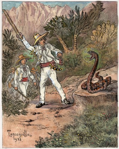 Slangenaanval door Henri Garnier Tanconville
