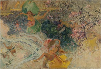 Schets voor het stadhuis van Aubervilliers: Allegorie (plafond van de dorpszaal) door Henri Gaston Darien
