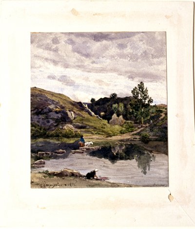 Rivierlandschap door Henri-Joseph Harpignies
