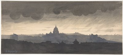De Sint-Pietersbasiliek gezien vanaf de Pincio, Rome door Henri-Joseph Harpignies