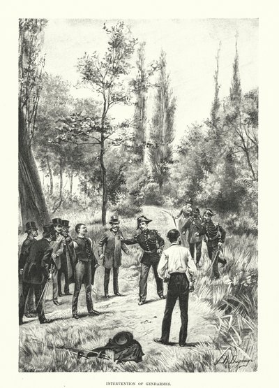 Tussenkomst van gendarmes (gravure) door Henri-Louis Dupray