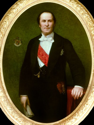 Portret van baron Eugene-Georges Haussmann, prefect van Parijs (1809-1891). Hij was de initiator van de grote renovatiewerken van de stad Parijs onder het Tweede Keizerrijk. Detail van het schilderij door Henri Lehmann door Henri Lehmann