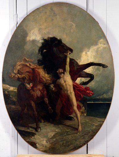 Automedon met de paarden van Achilles door Henri Alexandre Georges Regnault
