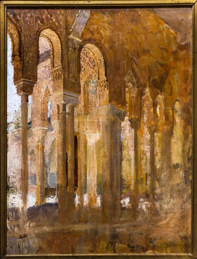 Zuilengalerij van de Patio van de Leeuwen van het Alhambra door Henri Alexandre Georges Regnault
