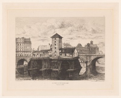 Gezicht op de Pont Notre-Dame door Henri Alexandre Saffrey