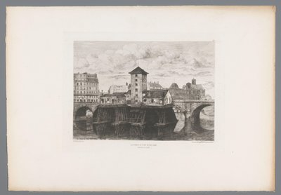 Gezicht op de Pont Notre-Dame door Henri Alexandre Saffrey