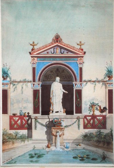 Ontwerp voor een fontein voor Aesculapius door Henri Antoine Revoil