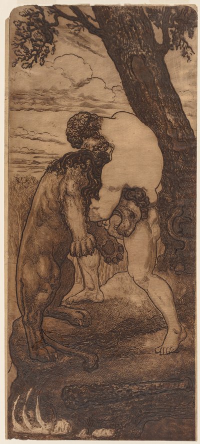 Hercules en de Nemeïsche Leeuw door Henri Arthur Lefort des Ylouses