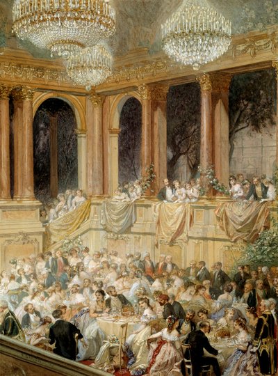 Ontvangst in de Tuilerieën door Napoleon III door Henri Baron