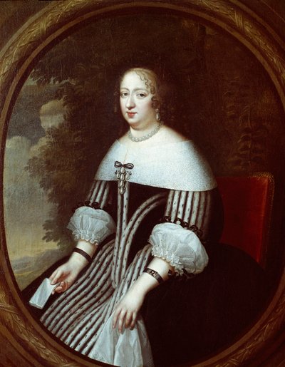 Portret van Anna van Oostenrijk (1601-1666) regentes in weduwedracht door Henri Beaubrun