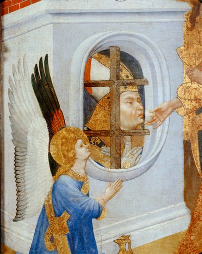 Altaar van Saint Denis: Communie en martelaarschap ... door Henri Bellechose