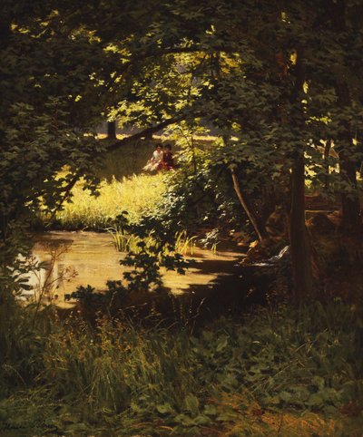 Een zomerdag aan de rivier door Henri Biva