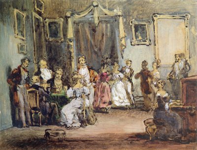 Een avond in het huis van Madame X door Henri Bonaventure Monnier