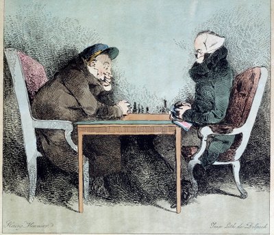 Schaakspelers door Henri Bonaventure Monnier
