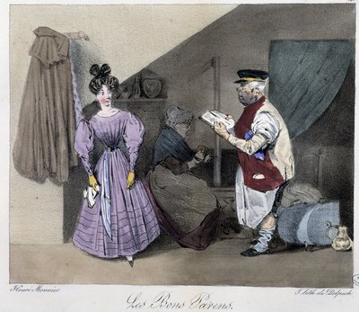 De goede ouders - in "Esquisses parisiennes" door Henri Monnier, ed. Delpech, Parijs door Henri Bonaventure Monnier
