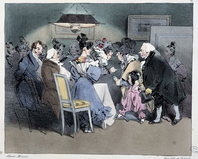 Les visites - in "Esquisses parisiennes" door Henri Monnier, ed. Delpech, Parijs door Henri Bonaventure Monnier