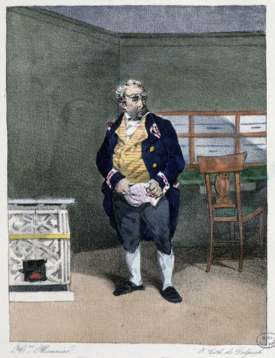Kantoorknaap - in "Administrative mores" door Henri Monnier door Henri Bonaventure Monnier