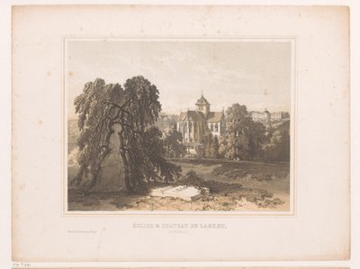 Gezicht op de kerk en het kasteel te Laken door Henri Borremans (attributed to)