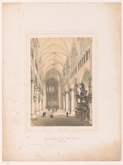 Interieur van de Sint-Michiel en Sint-Goedelekathedraal te Brussel door Henri Borremans (attributed to)
