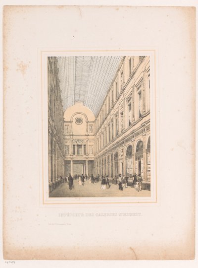 Interieur van de koninklijke Sint-Hubertusgalerijen te Brussel door Henri Borremans (attributed to)