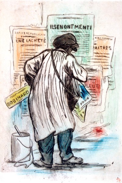De poster man, ca. 1900-1919 door Henri Boutet