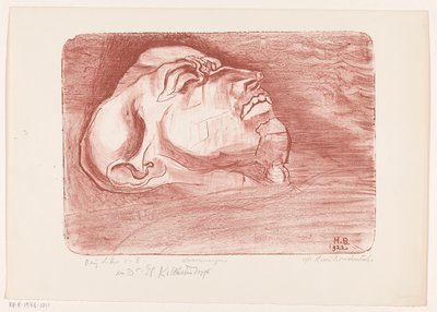 Liggende figuur met gesloten ogen door Henri Braakensiek (signed by artist)
