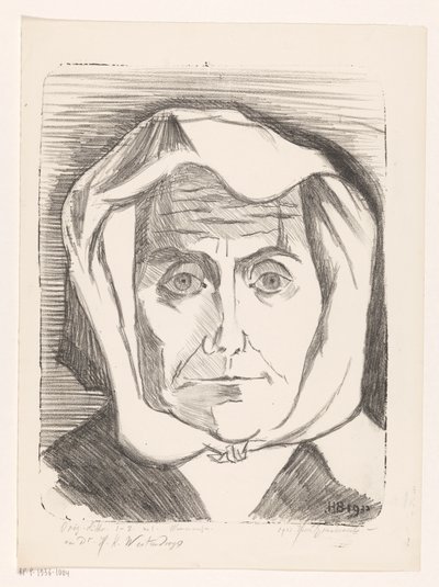 Portret van een onbekende vrouw door Henri Braakensiek (signed by artist)