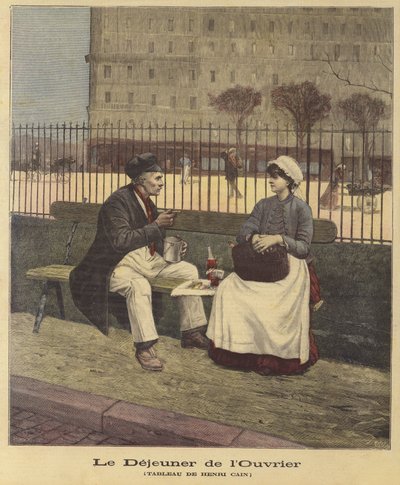 De lunch van de arbeiders door Henri Cain