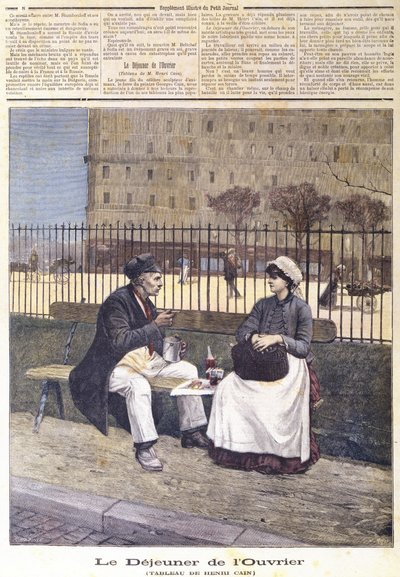De Lunch van de Arbeiders, uit Le Petit Journal, 1891 door Henri Cain