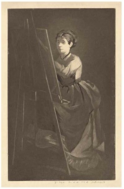 Aan de Ezelschilder – Portret van de Kunstenares Jeanne Gonzalès door Henri Charles Guérard