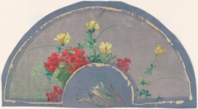 Waaier met Klaprozen door Henri Charles Guérard