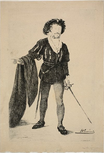 Faure in de Rol van Hamlet door Henri Charles Guérard