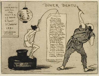 Japanner op een inktpot, 1881 door Henri Charles Guérard