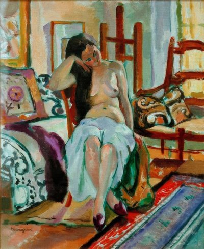 Naakt in een interieur door Henri Charles Manguin