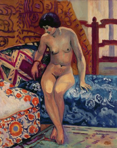 Naakt op een ottomane door Henri Charles Manguin