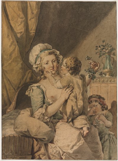 Moeder met Twee Kinderen, 1788 door Henri Chevaux