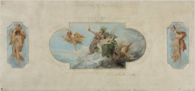 Schets voor het stadhuis van Asnières: Allégorie des Arts (plafond van de feestzaal), tussen 1900 en 1903 door Henri Courselles Dumont