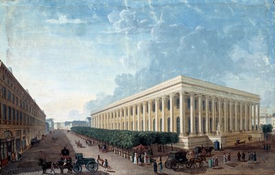 De Beurs en de Place de la Bourse in Parijs door Henri Courvoisier Voisin