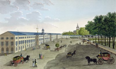 Uitzicht op de Nieuwe Galerij van het Natuurhistorisch Museum in Jardin des Plantes in Parijs, gegraveerd door Claude Fortier (1775-1835) door Henri Courvoisier Voisin