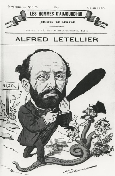 Karikatuur van Alfred Letellier, uit 