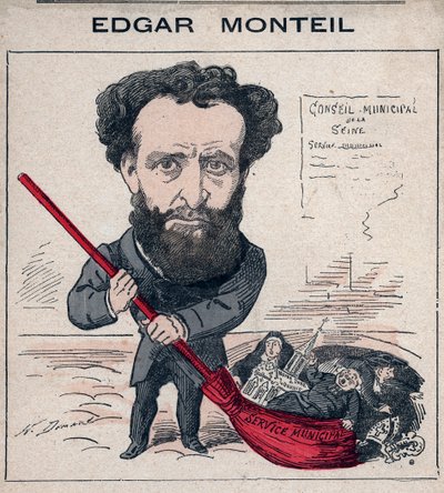 Edgar Monteil (1845-1926) Franse schrijver, vrijmetselaar - Karikatuur door Henri Demare in 