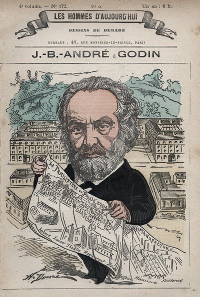 Familistere de Guise - De Familisterie van Guise en zijn oprichter Jean-Baptiste Andre Godin (1817-88), uit 