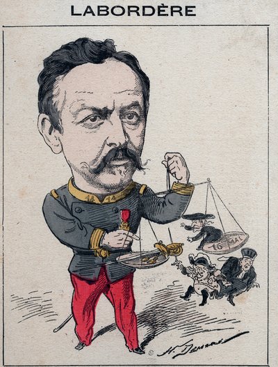 Jean Marie Arthur Labordere, Franse militair, politicus, senator voor de Seine - Cartoon door Henri Demare in 